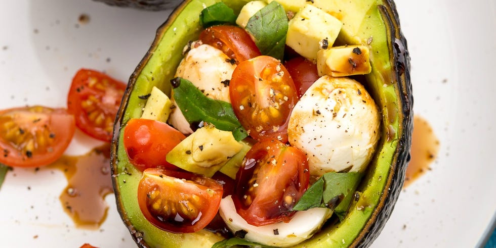 stuffed caprese avocado