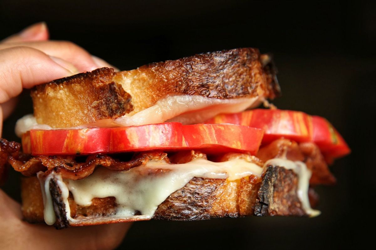 Best Grilled Cheese with Tomatoes and Bacon Recipe - Delish.com