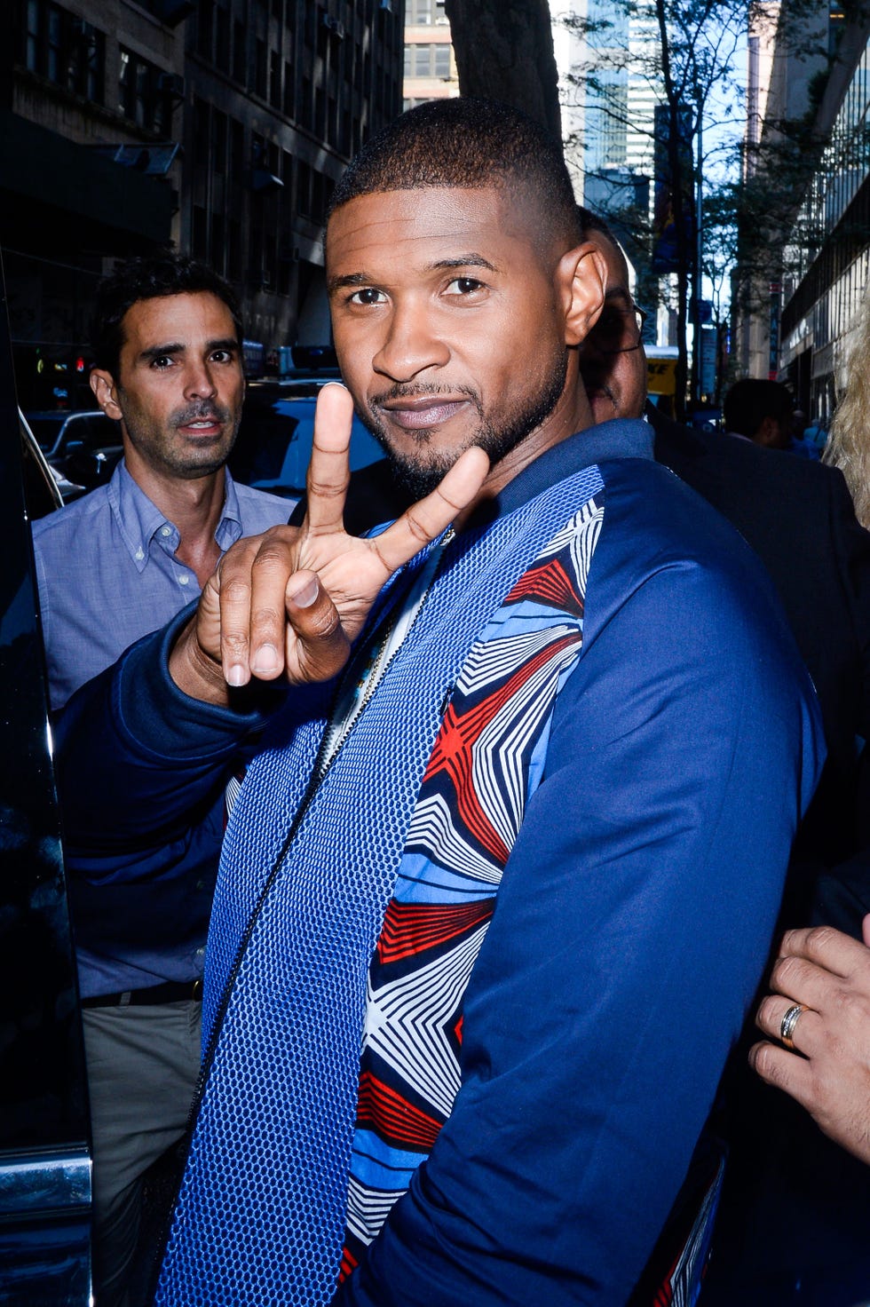 NEW YORK, NY - JULY 26:  Singer Usher  leaves the "Today Show" taping at the NBC Rockefeller Center Studios on July 26, 2016 in New York City.  (Photo by Ray Tamarra/GC Images)