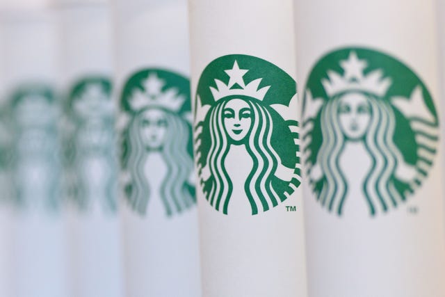 Starbucks logos on cups