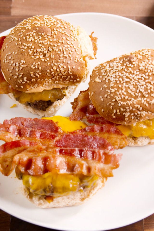 Egg in a Hole Burger vertical