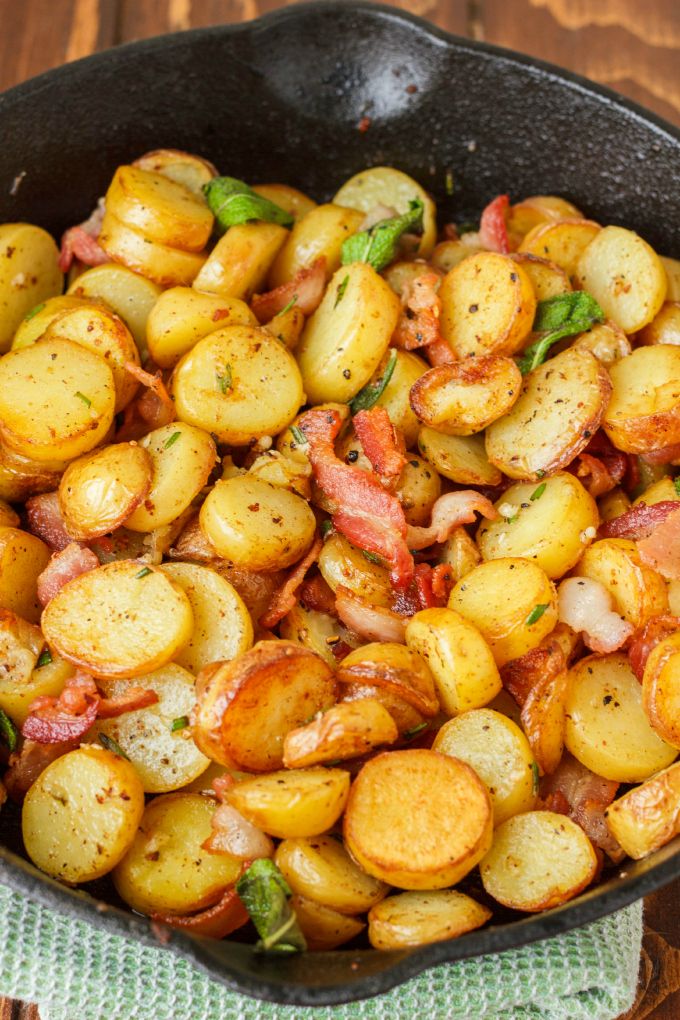 12 Best Fried Potato Recipes How To Fry Potatoes Delish Com   Pan Fried Fingerling Potatoes With Bacon 41 