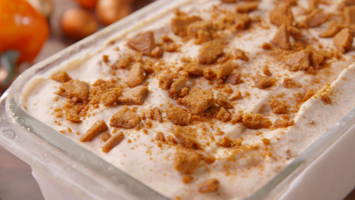 Video player poster image preview for No-Churn Pumpkin Pie Ice Cream