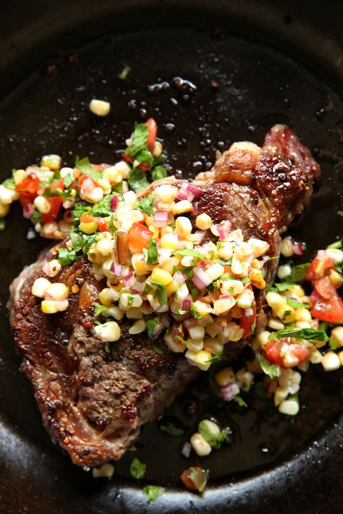 rib eye steak with grilled corn salad recipe
