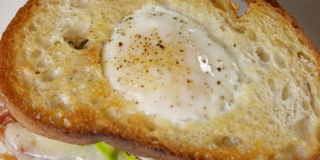Egg In A Hole Breakfast Sandwich