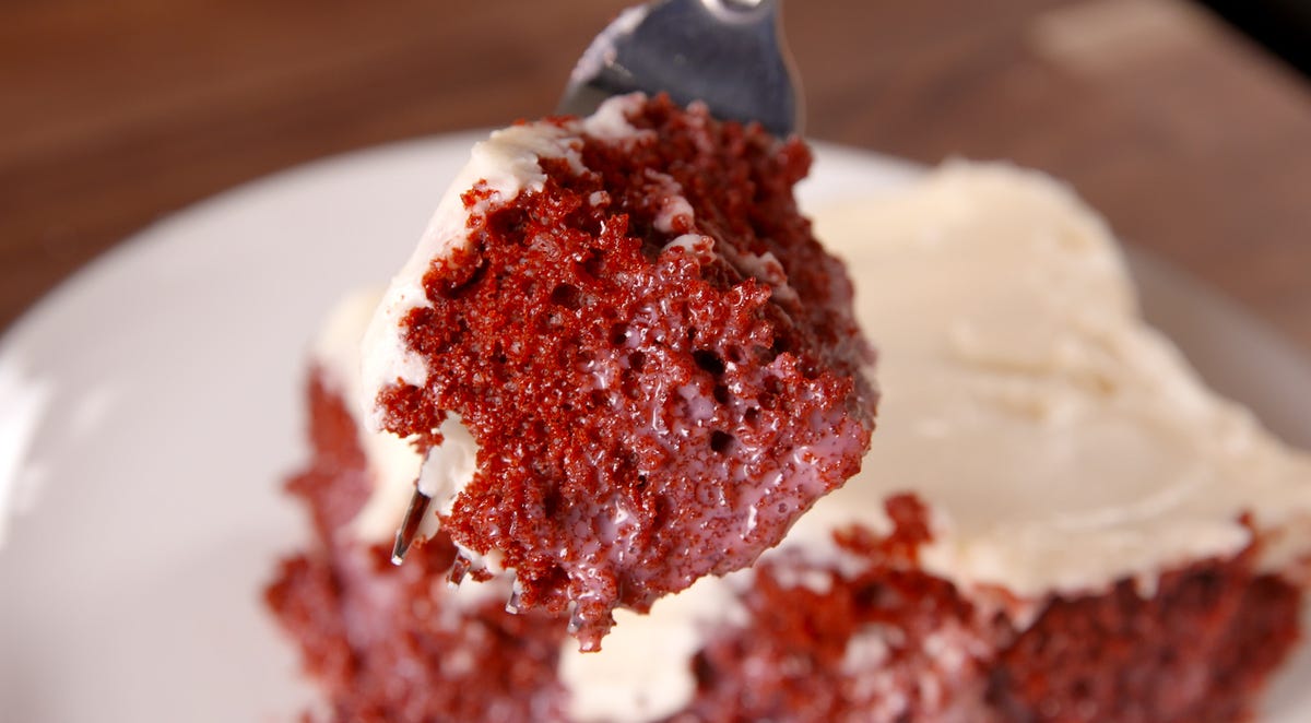 Video player poster image preview for Red Velvet Poke Cake Will Blow You Away