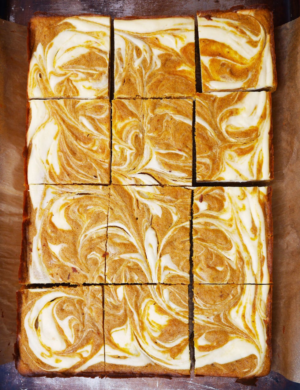 pumpkin spice blondies with cheesecake swirl recipe