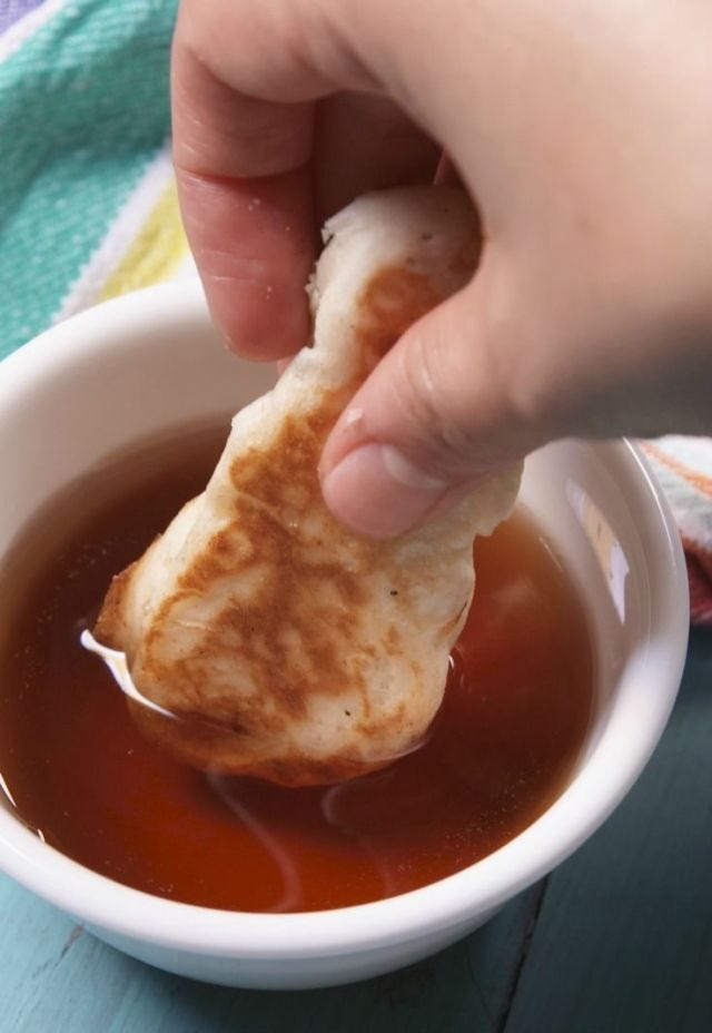 Bacon Pancake Dippers Vertical Beauty