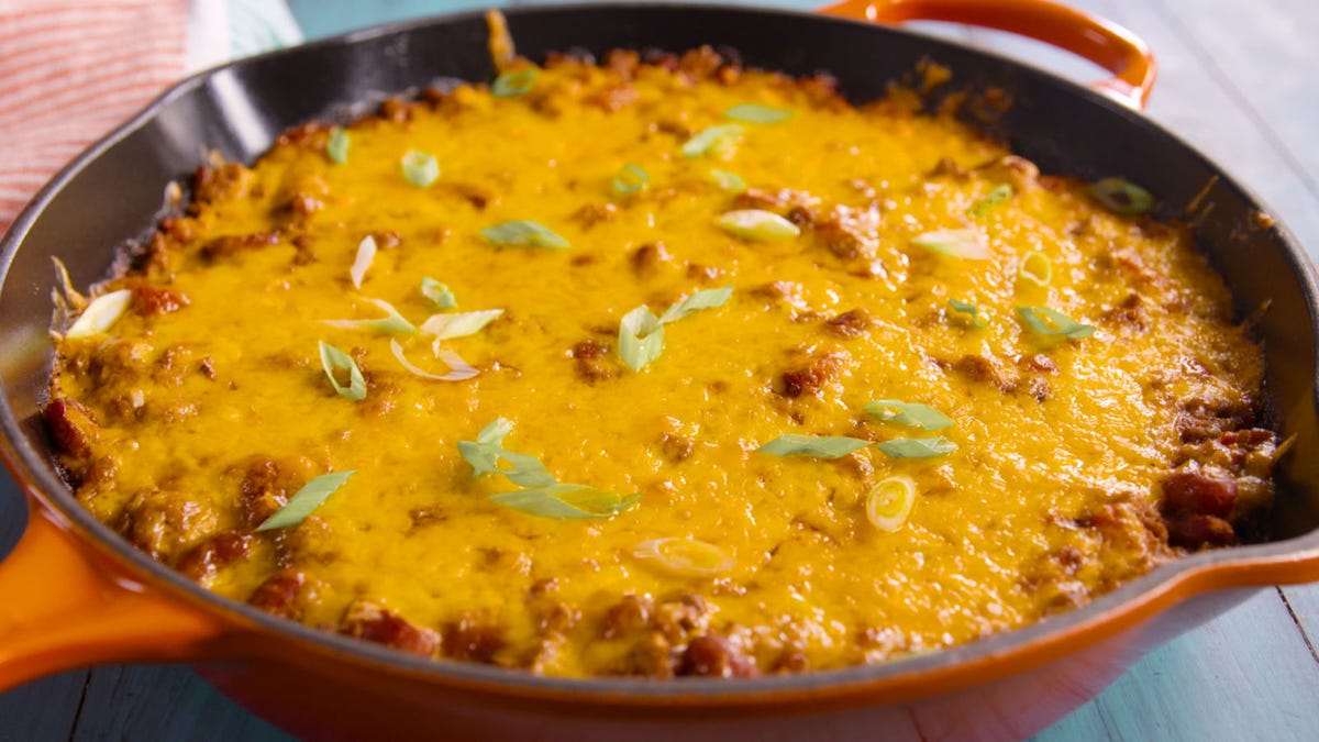 Video player poster image preview for Cheesy Cornbread Skillet
