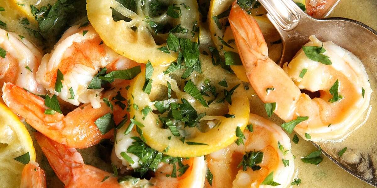 Lemon Shrimp with Garlicky Rice