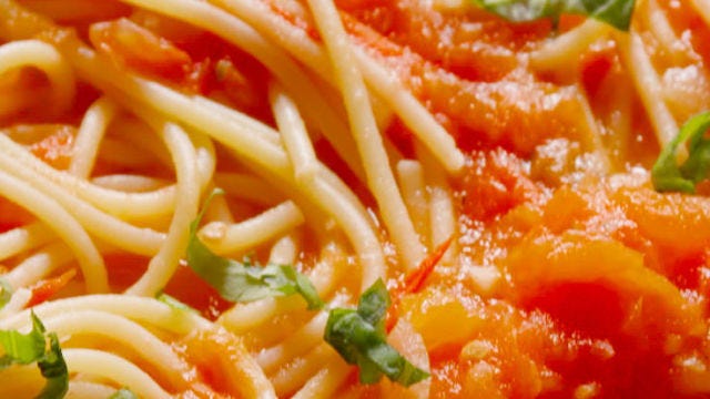 Video player poster image preview for Tomato Butter Spaghetti