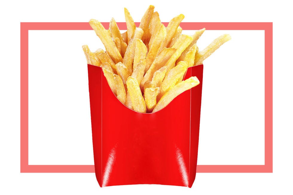 <p>"The beauty is that it's surprisingly low in sodium."—actual quote from an actual certified, Grade A&nbsp;nutritionist! This is based on a medium serving, but you could order a small and/or be that jerk who asks for no salt to reap the admittedly meagre&nbsp;benefits.&nbsp;Plus, with the potatoes'&nbsp;potassium—again&nbsp;negligible, but we'll take what we can get—this is practically a Gatorade. &nbsp;
</p><p><br>
</p><p>Deep, Keri Gans-supported&nbsp;closing thoughts on drunchies: It's like "So what?" Eat what you want without going overboard, accept it, and move on. <del data-redactor-tag="del" data-verified="redactor">Until next Friday.&nbsp;</del></p>