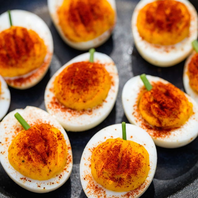 pumpkin deviled eggs