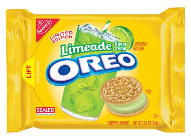 Oreo, Food, Finger food, Ingredient, Dessert, Logo, Baked goods, Cuisine, Sandwich Cookies, Aqua, 