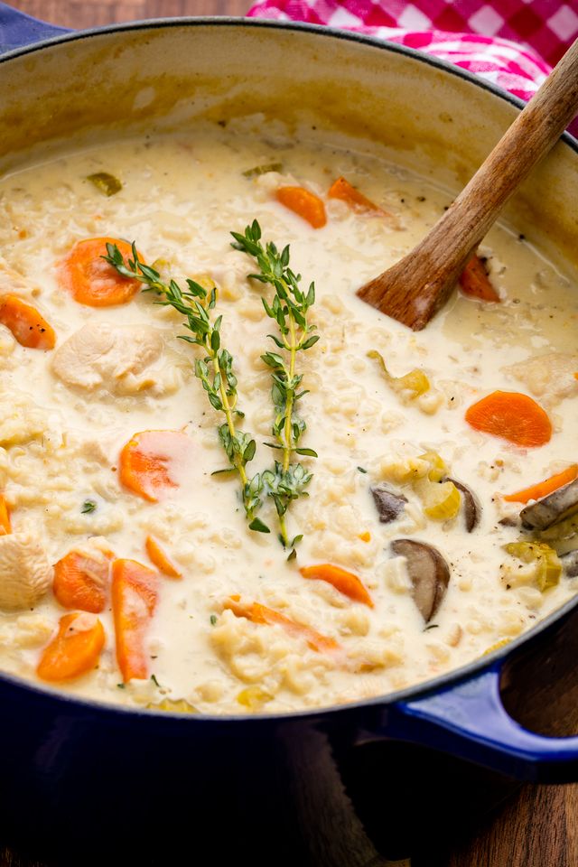 Creamy Chicken and Mushroom Soup Recipe—Delish.com