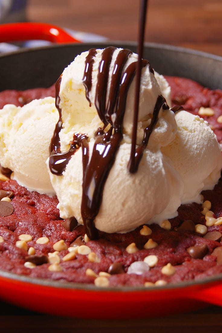 preview for This Red Velvet Skillet Cookie Is So Decadent