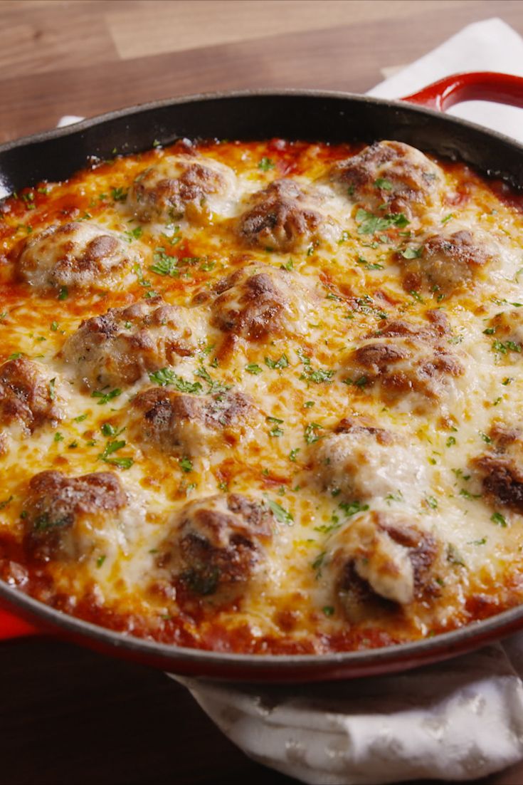 Best Chicken Parm Meatball Skillet Recipe How to Make Chicken Parm