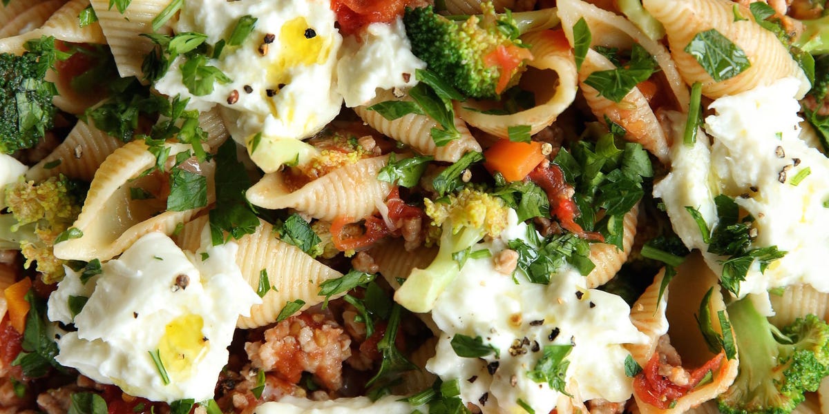 Sausage and Broccoli Ragu with Shells and Burrata