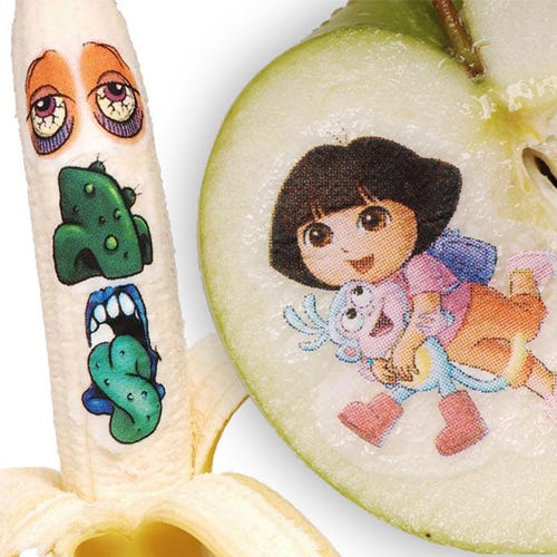 Fictional character, Paint, Illustration, Creative arts, Painting, Fruit, 