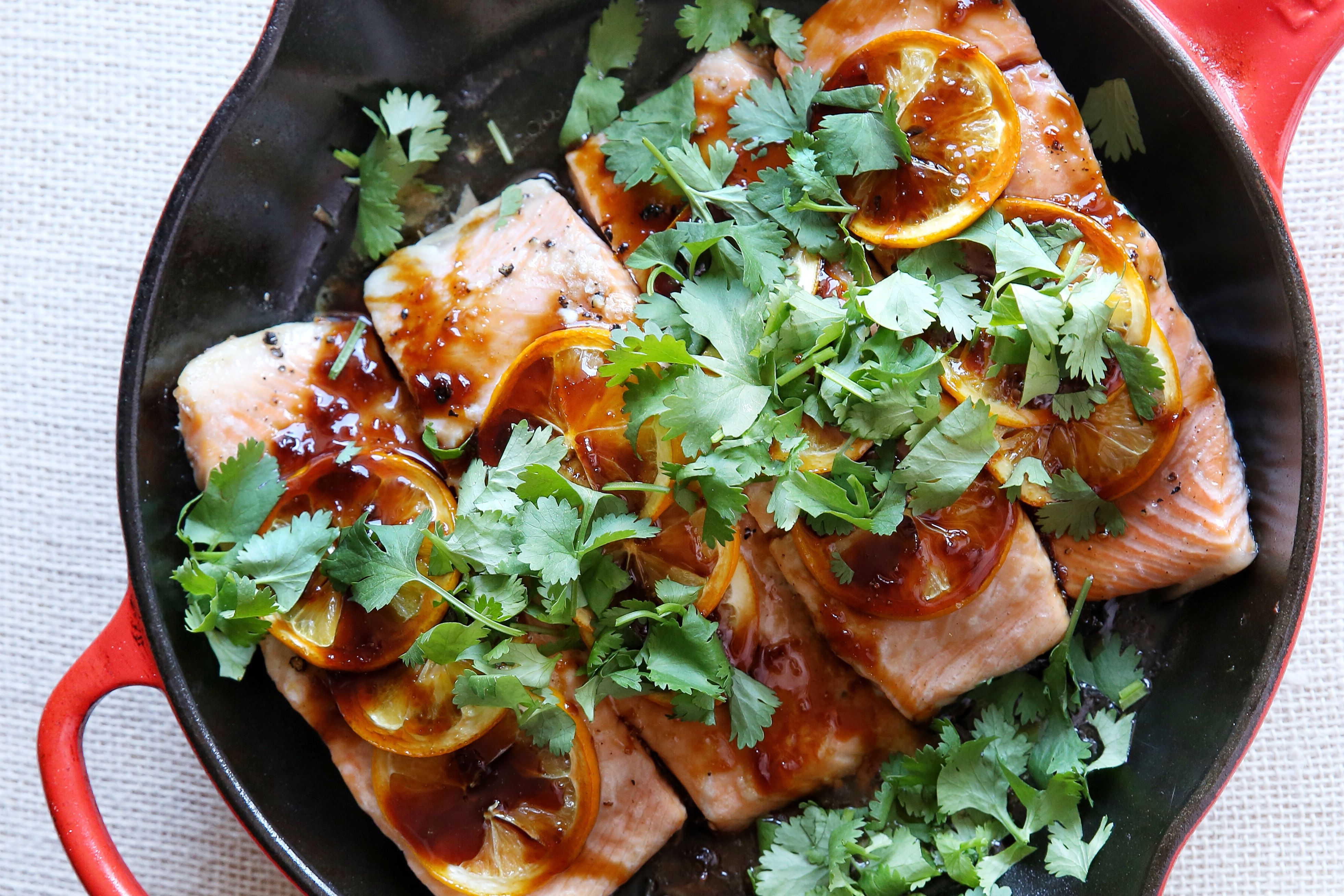 Best Bourbon Glazed Lemon Salmon Recipe How To Make Bourbon Glazed Lemon Salmon Delish Com