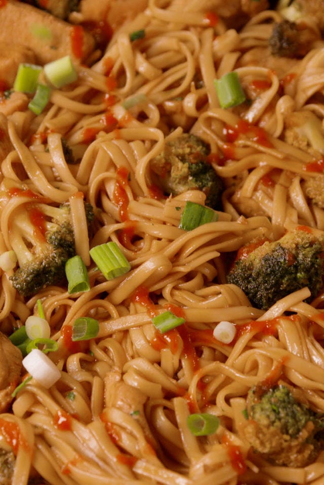 chicken and broccoli noodles