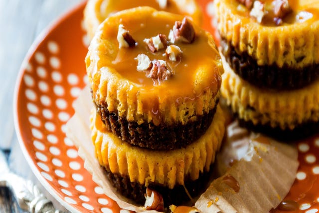 mini pumpkin cheesecakes