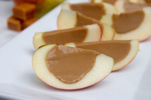 Fireball Caramel Apple Jello Shots in Real Apples fireball caramel apple jello shots in real apples
