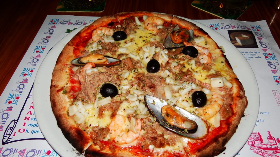 Food, Cuisine, Pizza, Ingredient, Dish, Baked goods, Pizza cheese, Recipe, California-style pizza, Fast food, 