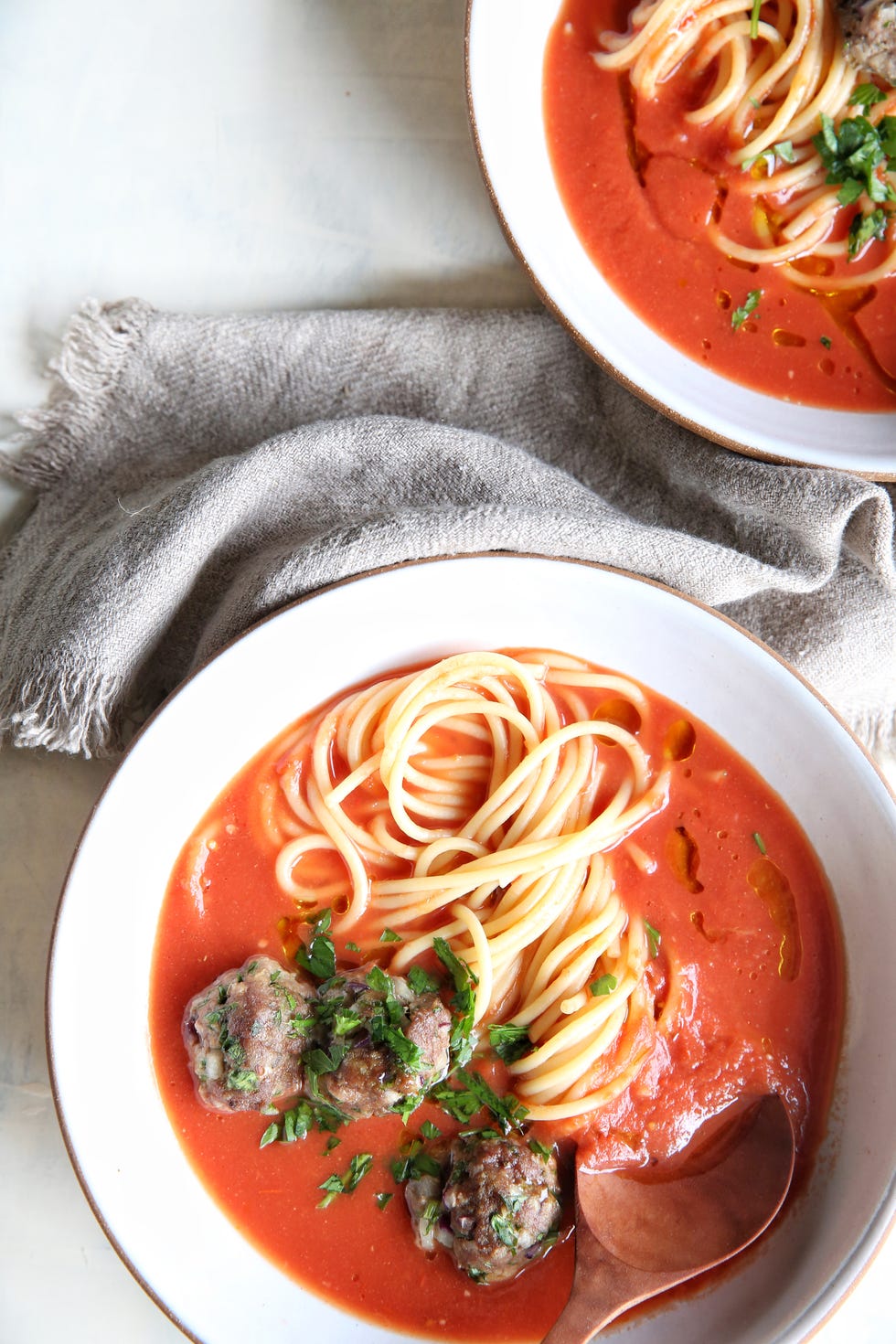 Spaghetti and Meatball Soup Recipe