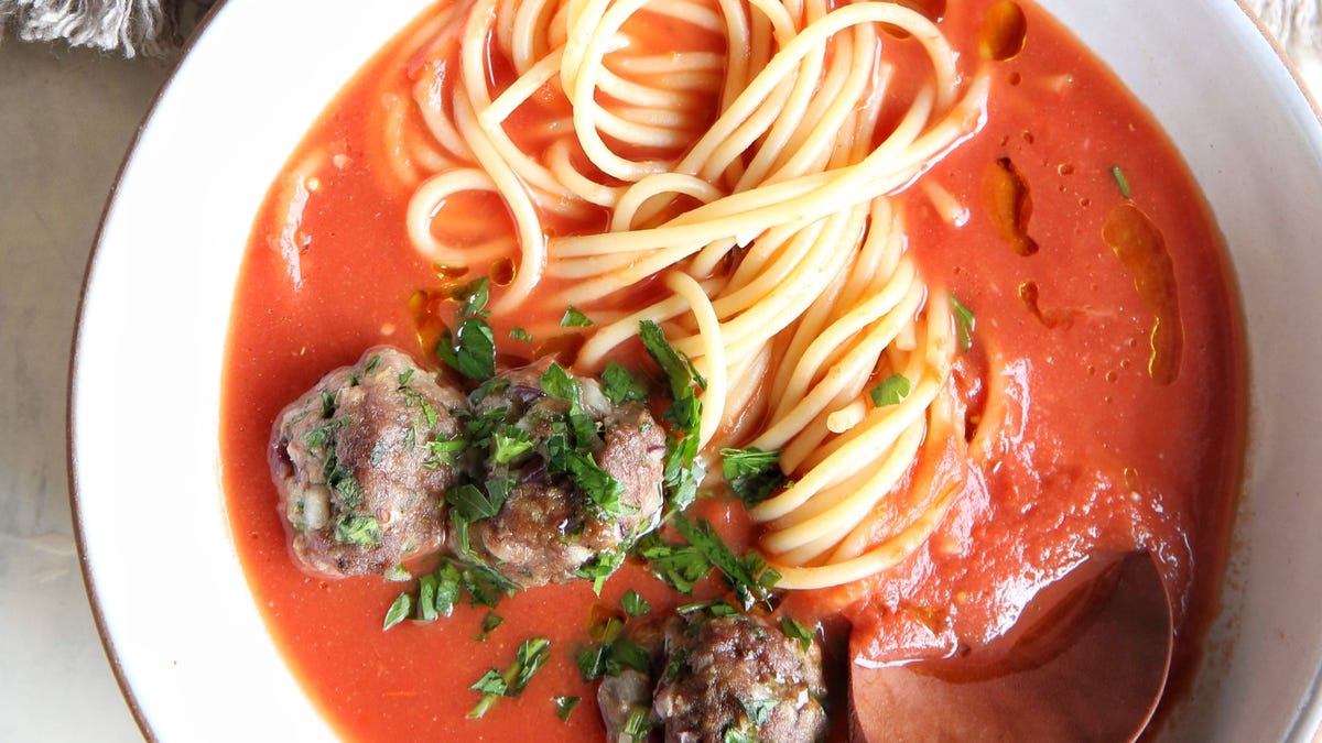 preview for Spaghetti & Meatball Soup is the Amazing Adult Version of Spaghettios.