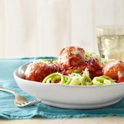 Turkey Meatballs Over Zucchini Noodles Recipe - Country Living