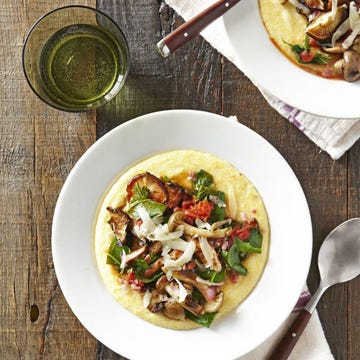 Creamy Polenta with Mushrooms & Collards Recipe - Country Living