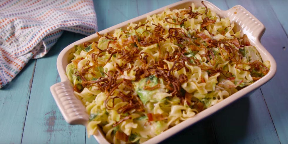 Bacon Brussels Sprouts Noodle Bake