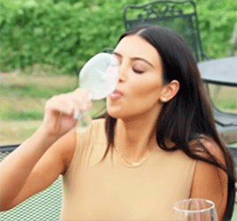 kim drinking