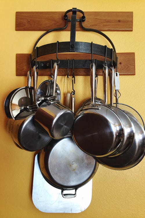 Still life photography, Metal, Pot rack, Silver, Steel, Still life, Earrings, Classic, Kitchen utensil, 