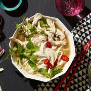 Thai-Inspired Chicken Noodle Soup with Mint Green Tea