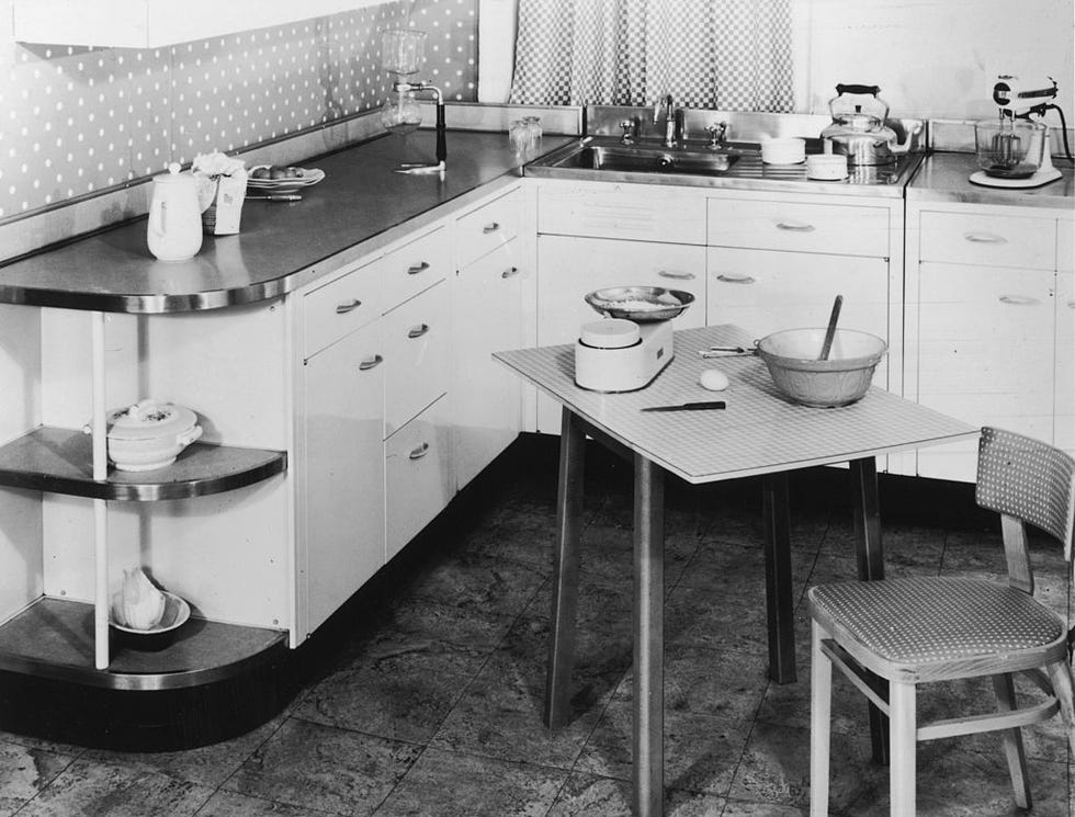 Room, Furniture, Cupboard, White, Interior design, Countertop, Cabinetry, Kitchen, Black-and-white, Monochrome photography, 
