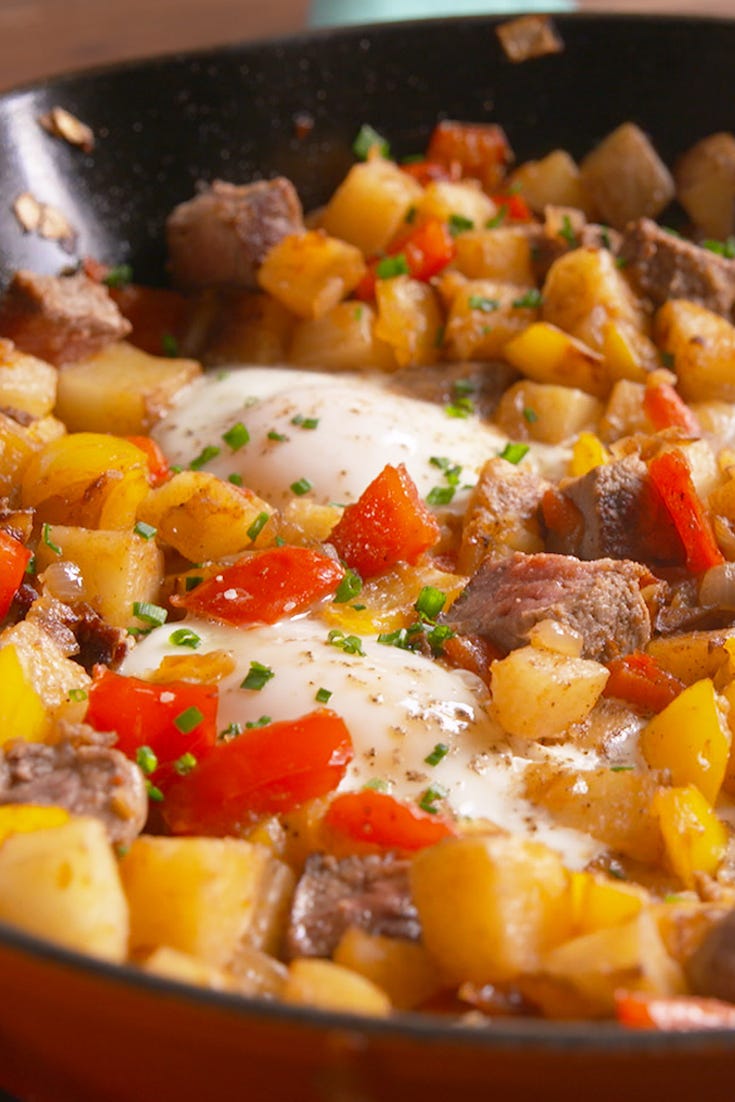 steak eggs hash