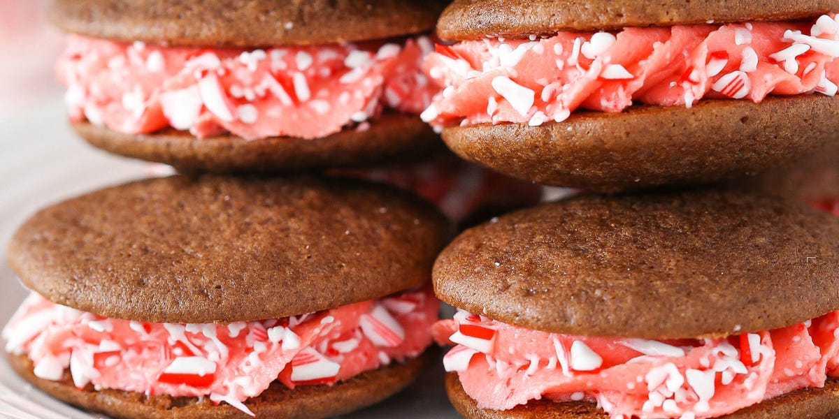 Candy Cane Cookie Sandwiches