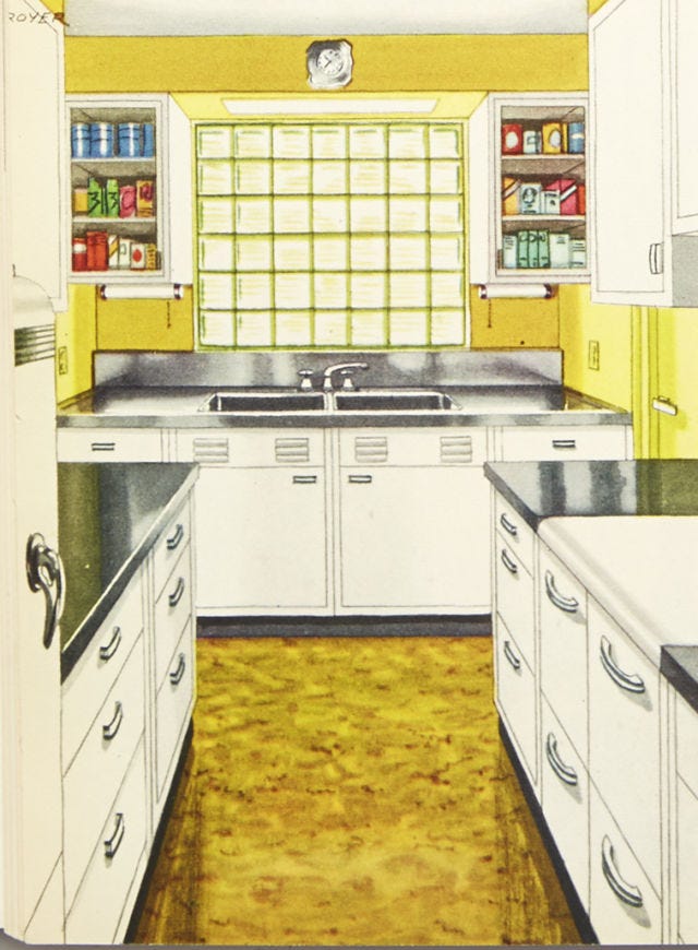 Room, Yellow, Drawer, Green, Floor, White, Interior design, Cabinetry, Line, Plumbing fixture, 
