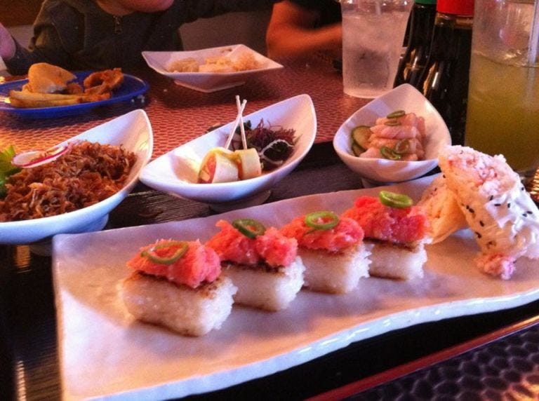 Cuisine, Food, Dishware, Meal, Tableware, Dish, Plate, Sushi, Ingredient, Table, 