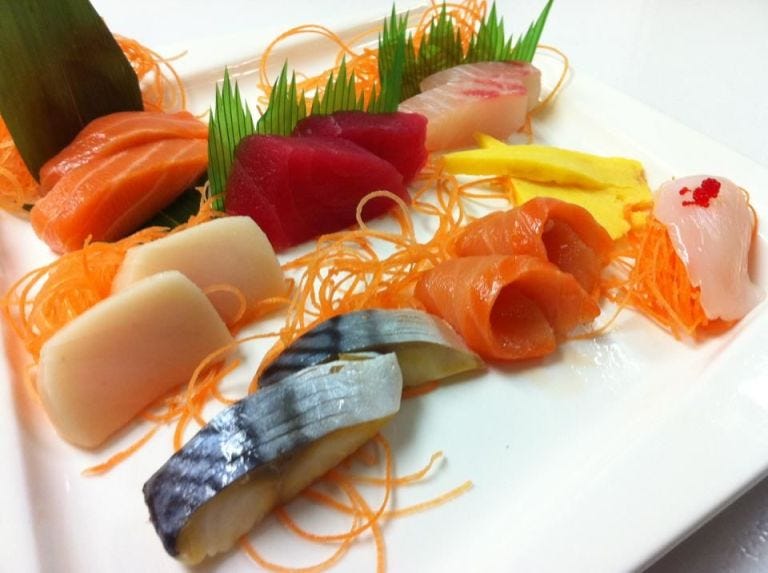Food, Cuisine, Ingredient, Orange, Fish slice, Sashimi, Garnish, Seafood, Salmon, Dish, 