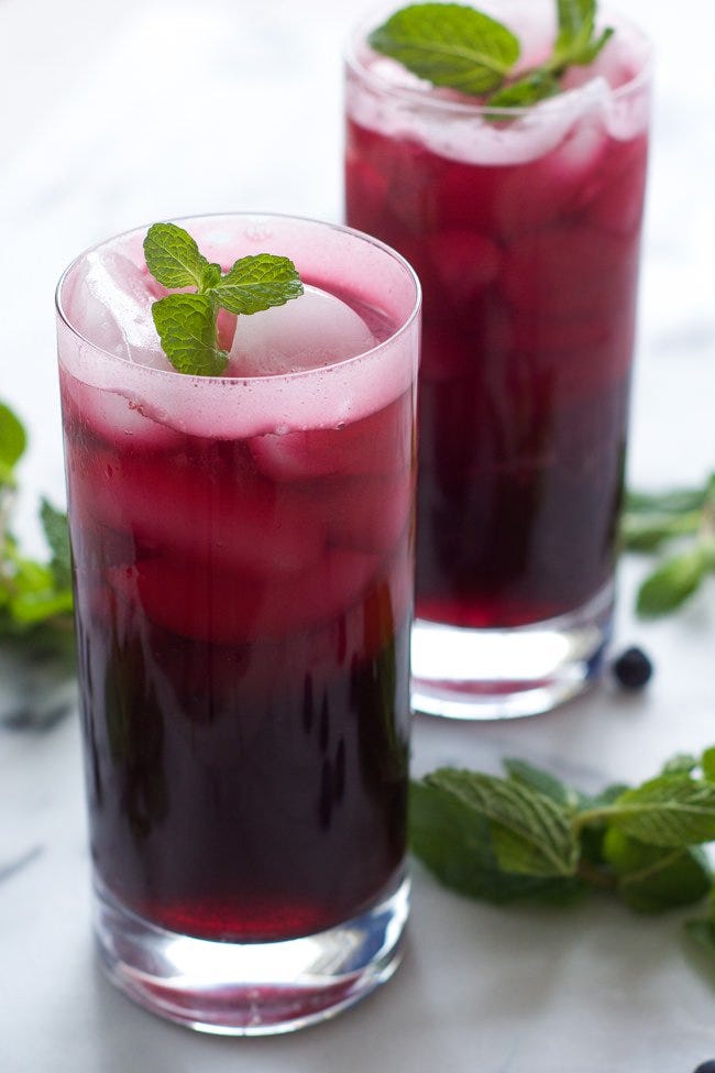 Food, Drink, Juice, Blackberry, Non-alcoholic beverage, Cocktail, Cocktail garnish, Ingredient, Italian soda, Alcoholic beverage, 