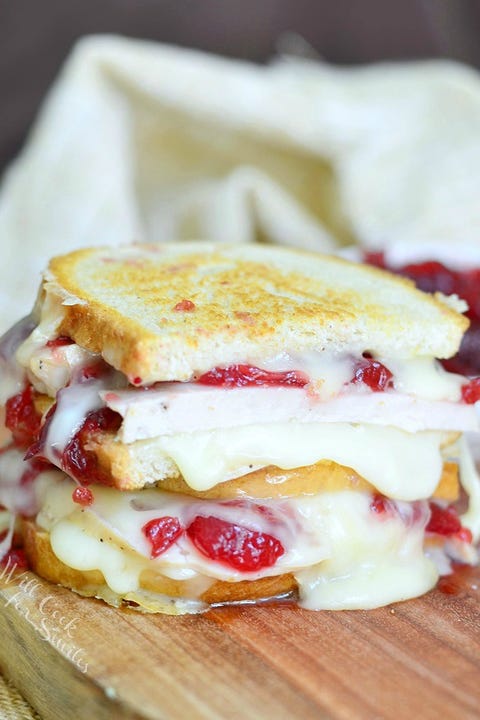 thanksgiving 2019 turkey cranberry brie grilled cheese