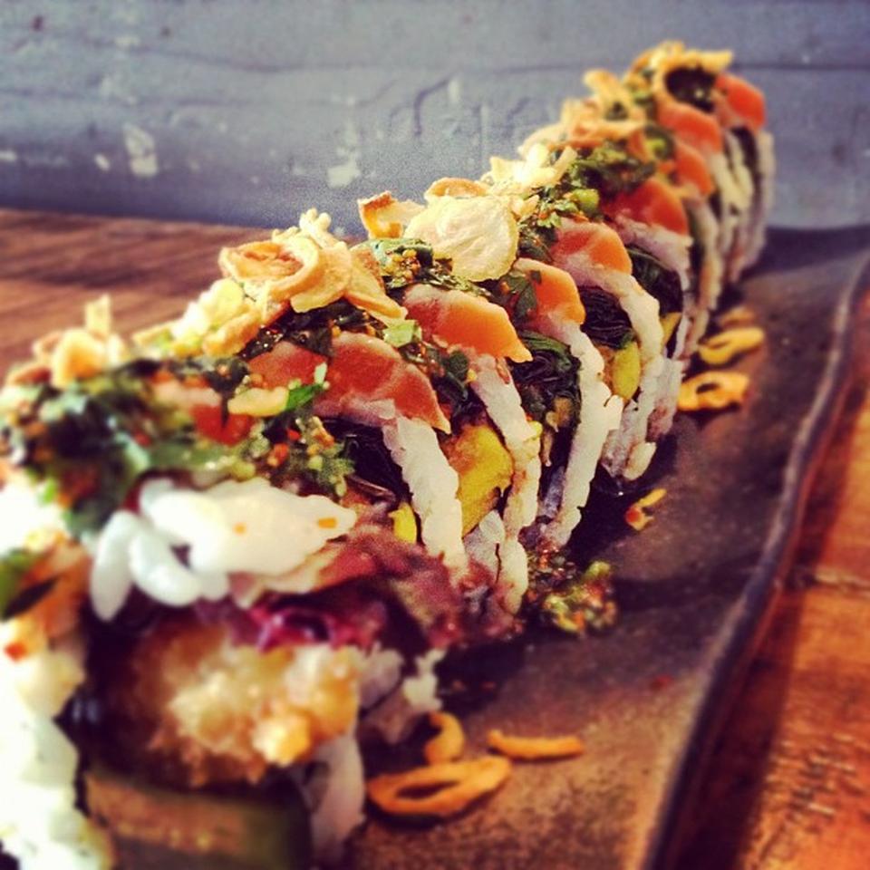 Food, Cuisine, Ingredient, Dish, Sushi, Recipe, Garnish, Side dish, Plate, Culinary art, 