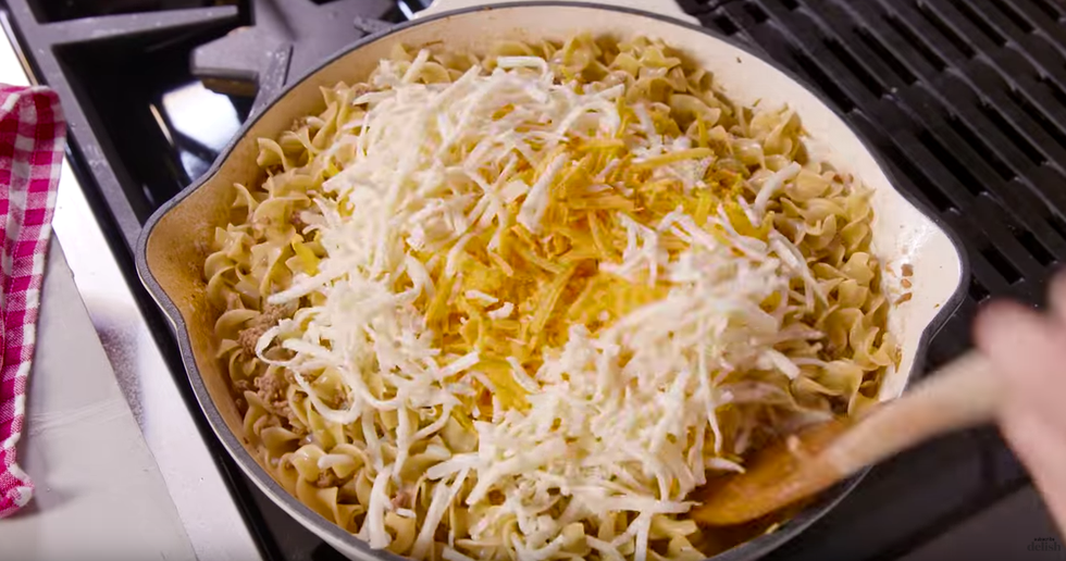 Cooking Cheeseburger Noodle Skillet Video - Delish
