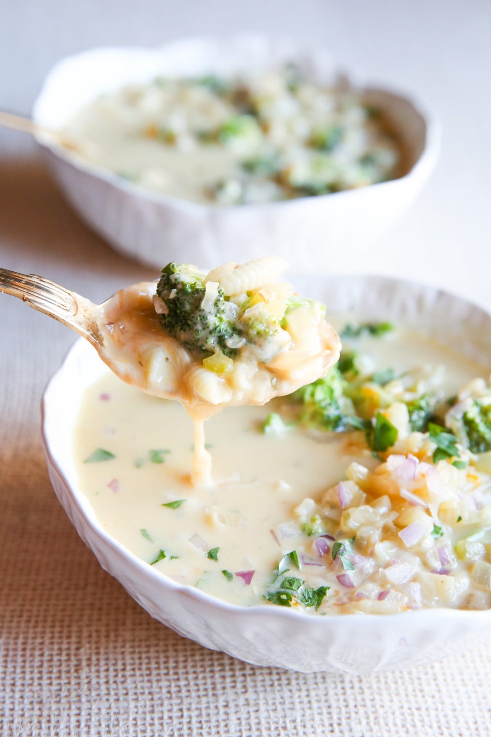 Broccoli-Cheddar Macaroni Soup Recipe