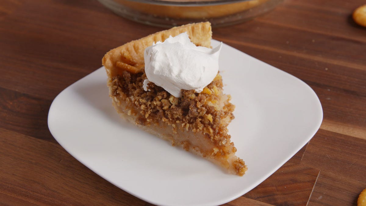 Video player poster image preview for There's One Insane Secret to This Ritz Mock Apple Pie—And It's Freaking People Out!