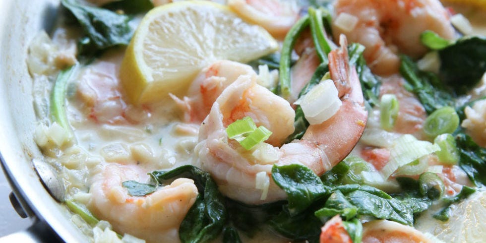 Creamy Lemon Shrimp with Spinach