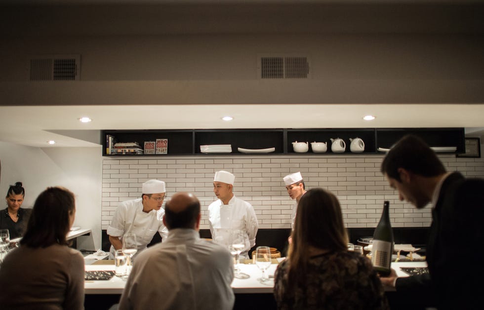 Chef, Cook, Chef's uniform, Restaurant, Hat, Ceiling, Job, Service, Cooking, Conversation, 